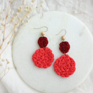 Jasmin Duo Earrings | Carmine & Burgundy