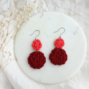 Jasmin Duo Earrings | Burgundy & Carmine