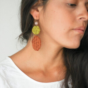 Jasmin Duo Earrings | Brown & Olive