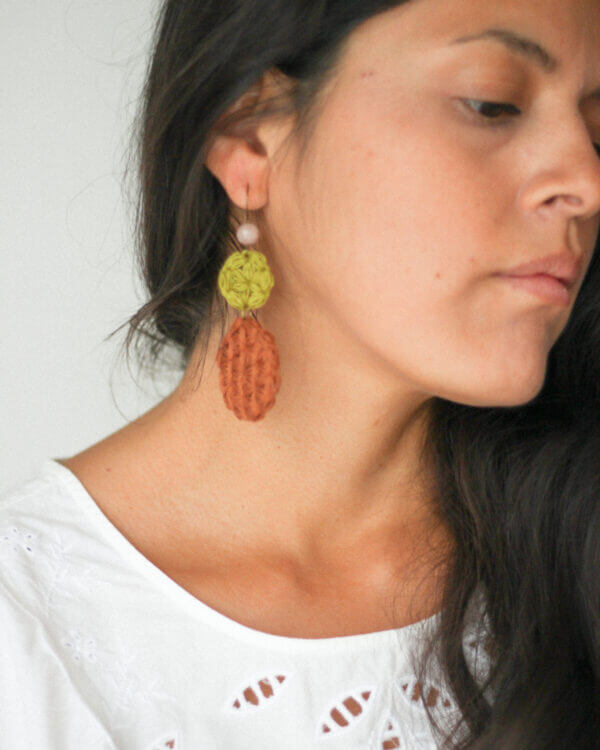 Jasmin Duo Earrings | Brown & Olive - Image 2