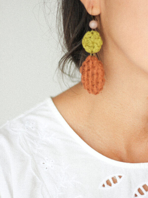 Jasmin duo earrings olive and brown